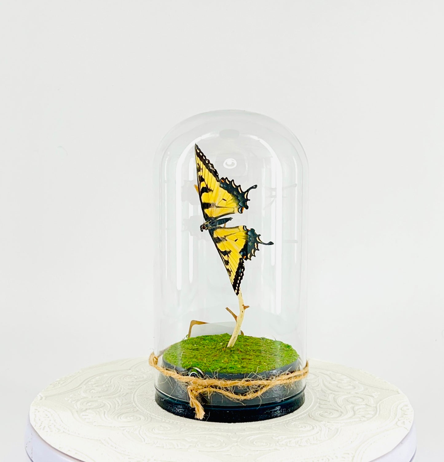 Large Pendant | Hanging or Tabletop Centerpiece | Eastern Tiger Swallowtail | Yellow Black Blue | Flutter by Katie | Handmade Butterfly Sculpture Art | Home Decor | North America