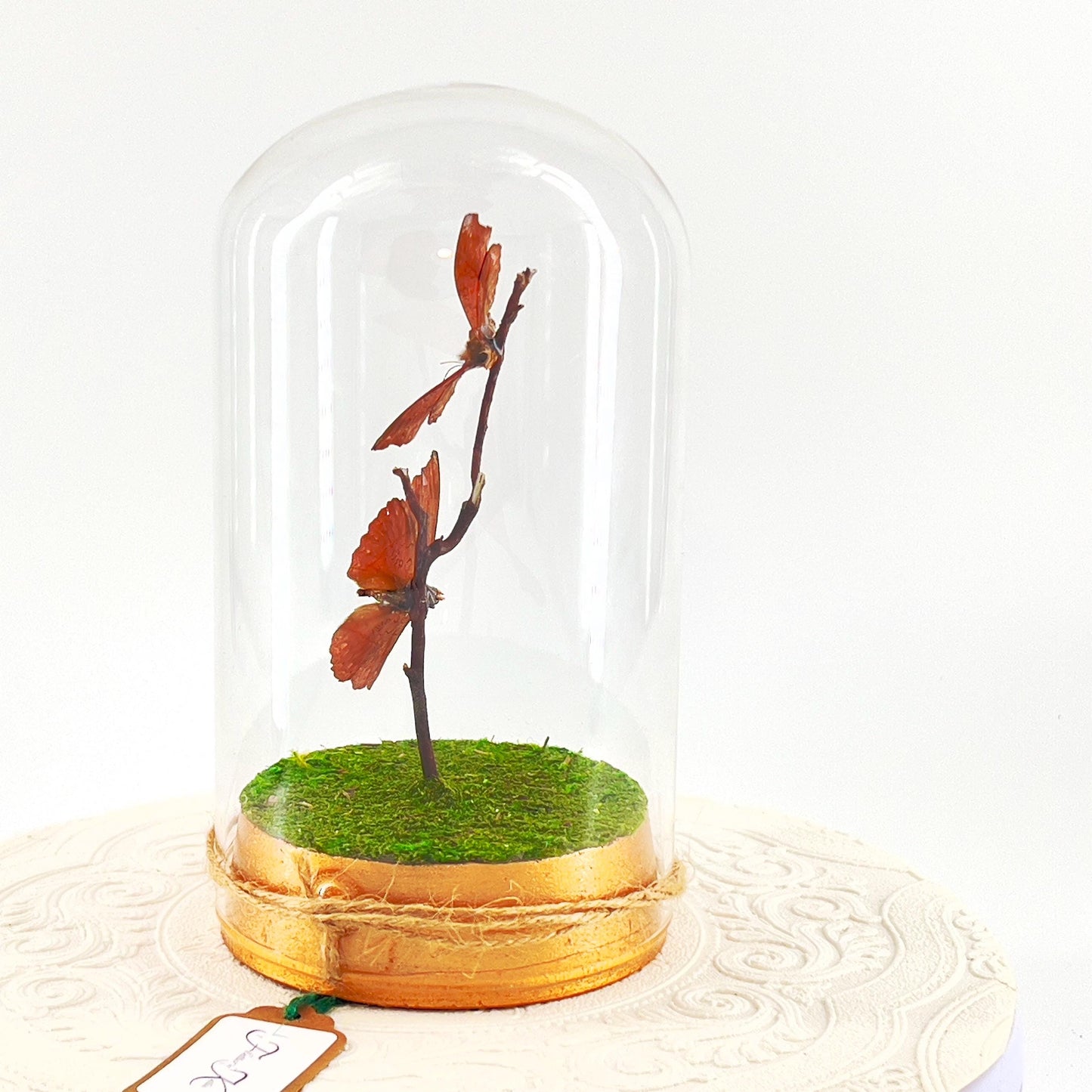 Large Pendant | Double Red Glider | Red | Flutter by Katie | Butterfly Sculpture Art | Handmade | Africa | Taxidermy