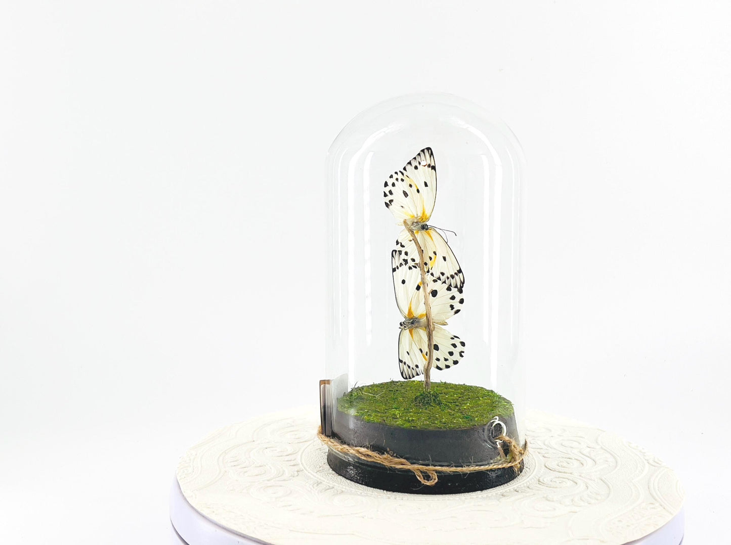 Large Pendant | Double Calypso | White Black Polkadots | Flutter by Katie | Butterfly Sculpture Art | Handmade | Home Decor | Central Africa