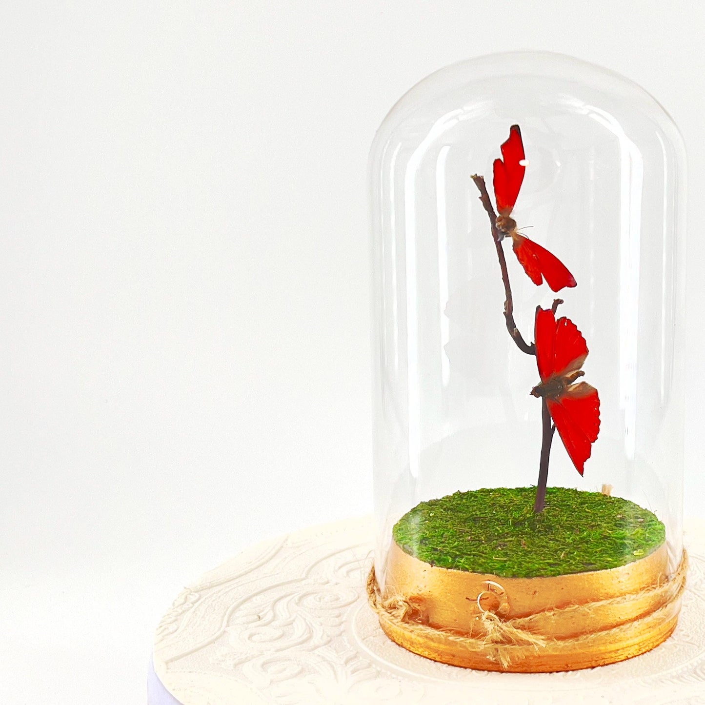 Large Pendant | Double Red Glider | Red | Flutter by Katie | Butterfly Sculpture Art | Handmade | Africa | Taxidermy
