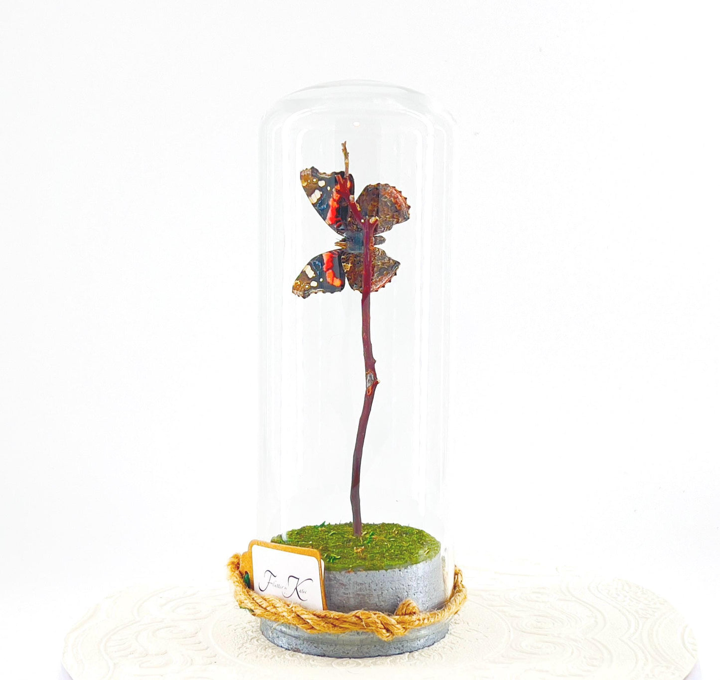 Pendant | Centerpiece | Red Admiral | Orange Black | Flutter by Katie | Butterfly Display | Sculpture Art | Handmade | Home Decor | NY USA