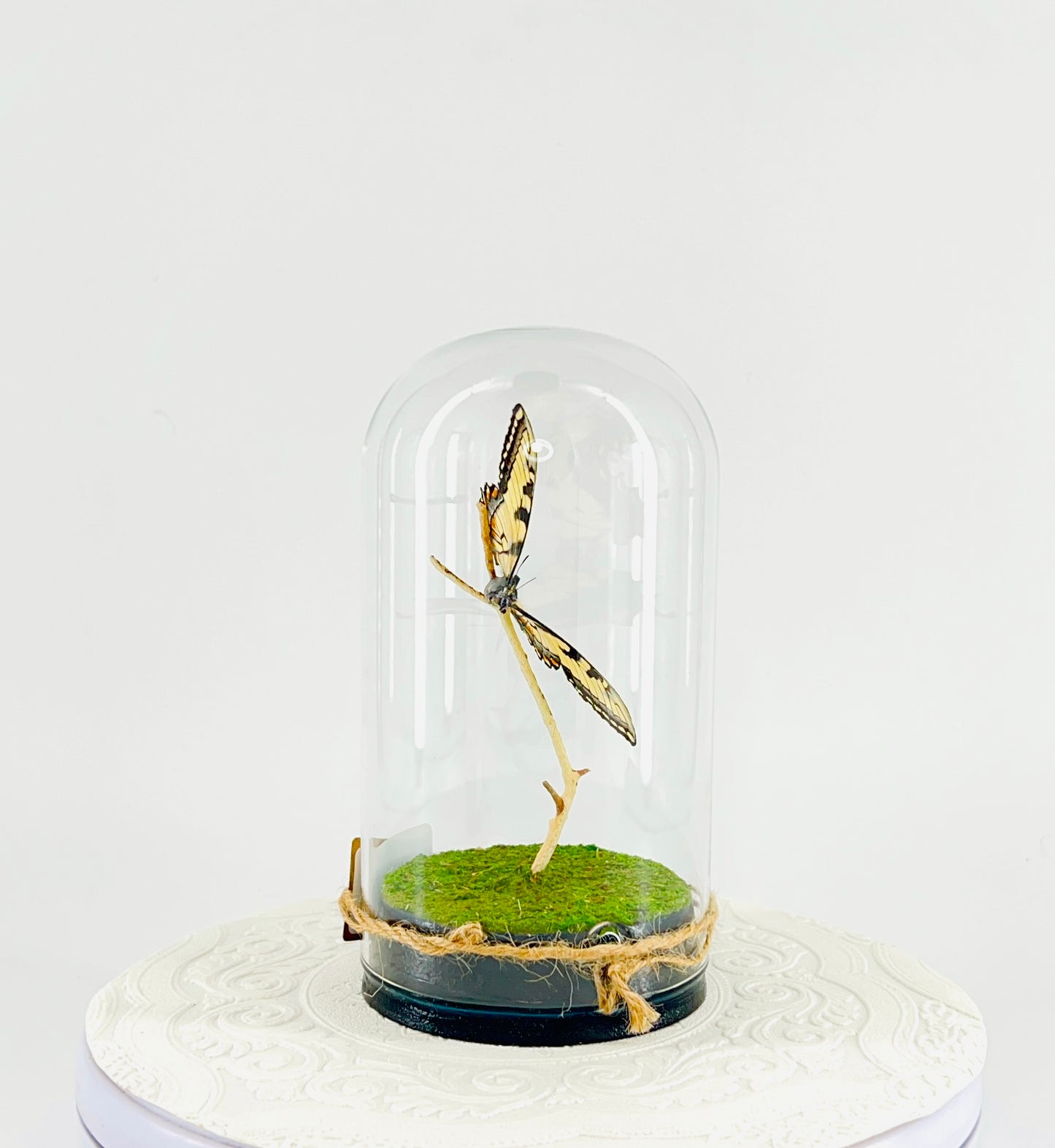 Large Pendant | Hanging or Tabletop Centerpiece | Eastern Tiger Swallowtail | Yellow Black Blue | Flutter by Katie | Handmade Butterfly Sculpture Art | Home Decor | North America