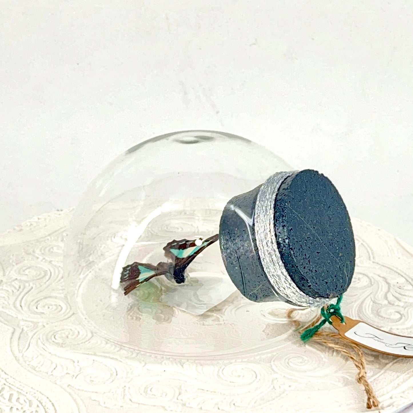 Droplet | Blue Triangle | Light Blue Black | Tabletop or Wall Hanging Display