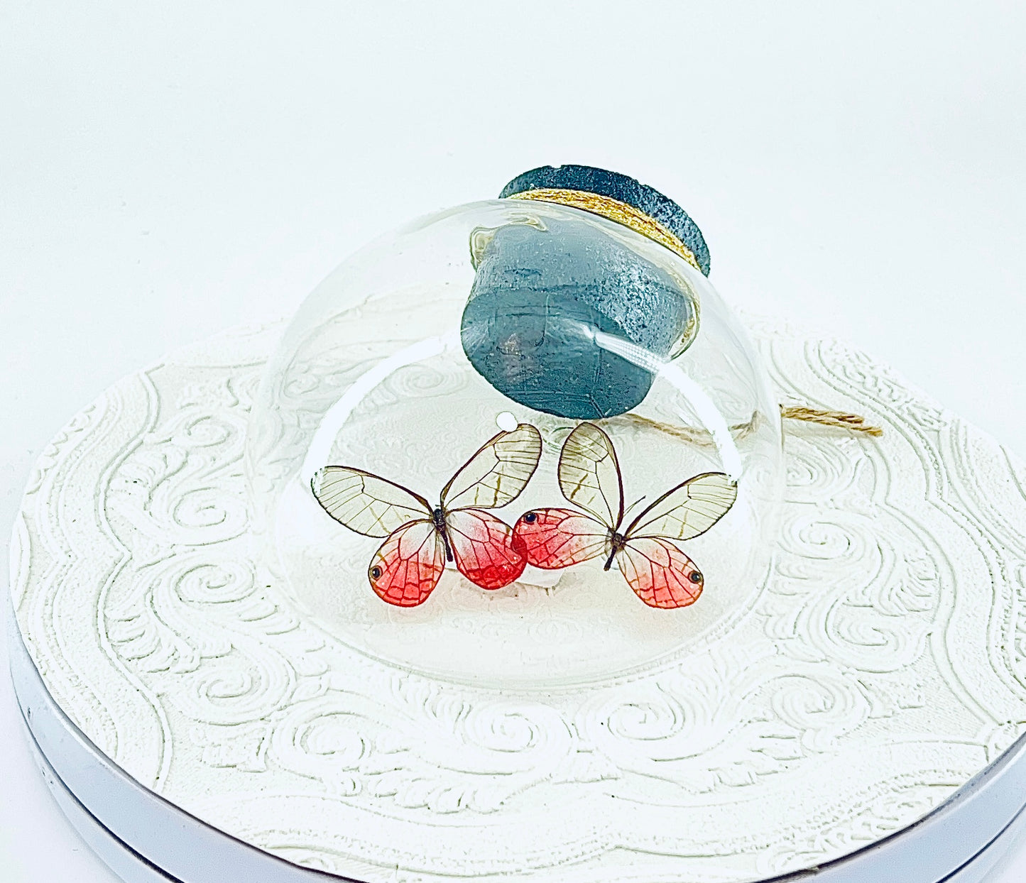 Droplet | Pink Glasswing x2 | Pink Translucent | Tabletop or Wall Hanging Display (Copy)