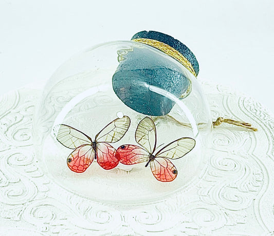 Droplet | Pink Glasswing x2 | Pink Translucent | Tabletop or Wall Hanging Display (Copy)