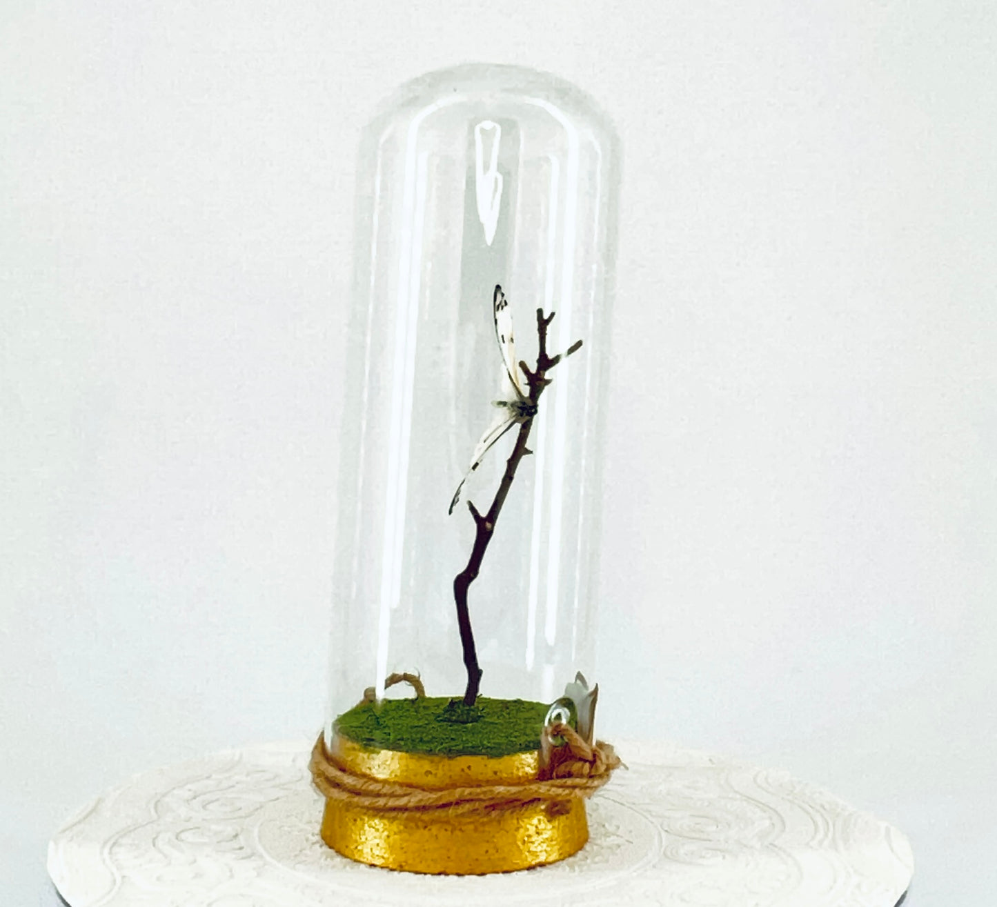 Pendant | Calypso Butterfly | White w/ Black Spots | Tabletop or Hanging Display