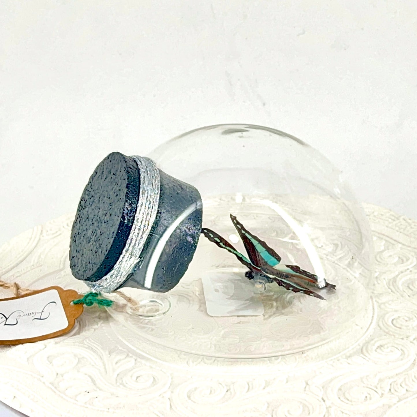 Droplet | Blue Triangle | Light Blue Black | Tabletop or Wall Hanging Display