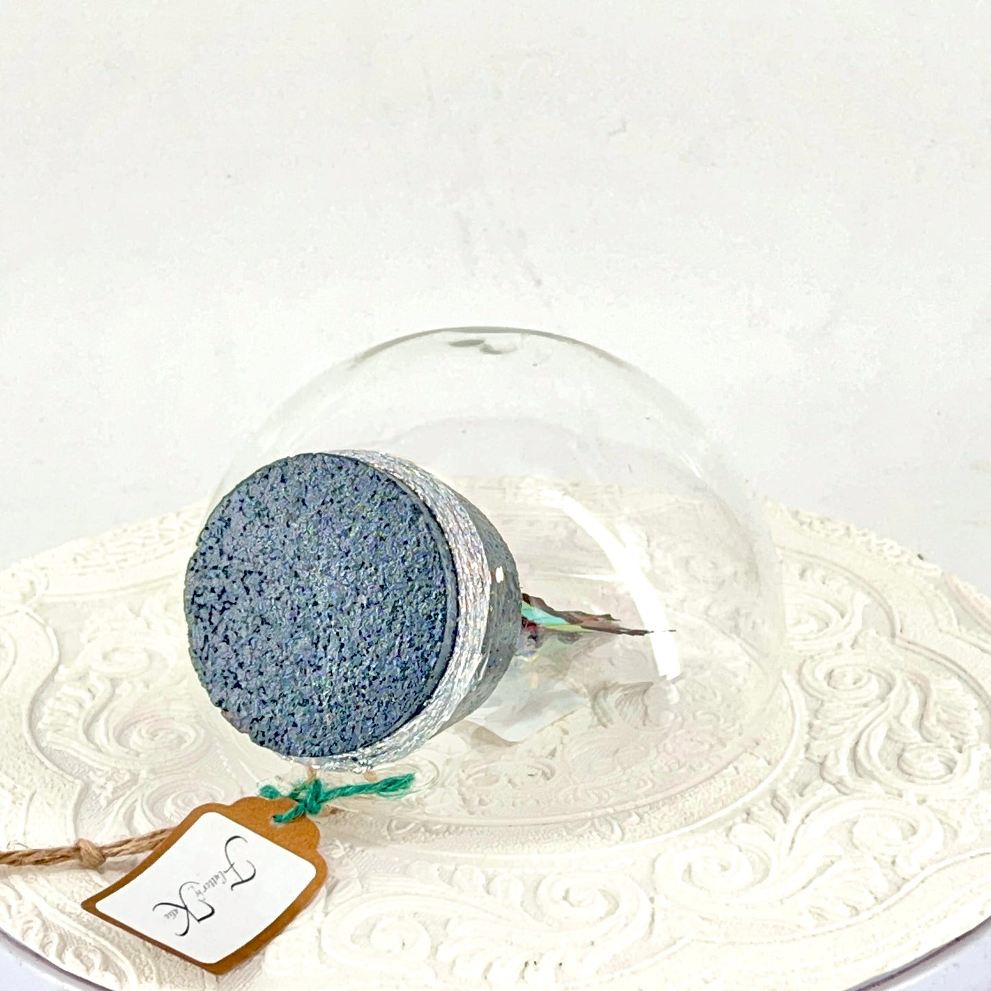 Droplet | Blue Triangle | Light Blue Black | Tabletop or Wall Hanging Display