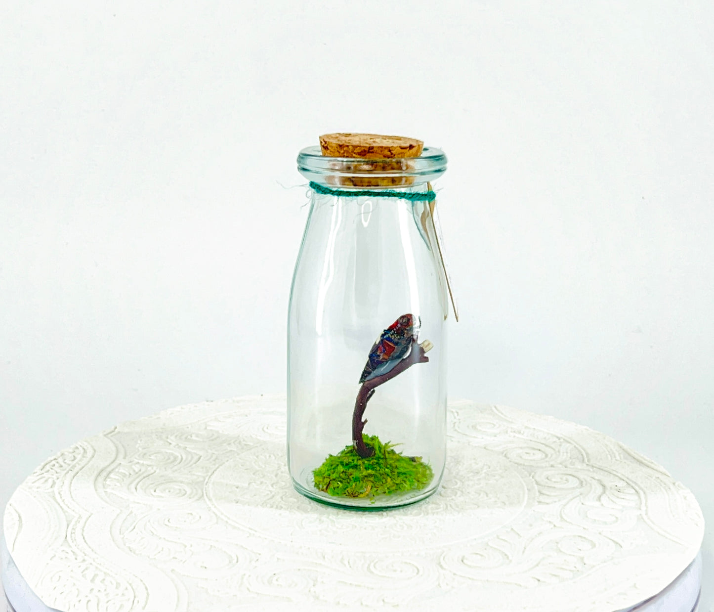 Accent Jar | Red Speckled Jewel Bettle | Red Yellow Blue | Tabletop Display