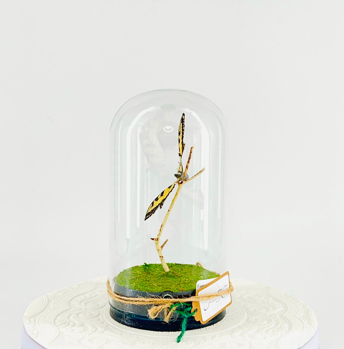 Large Pendant | Hanging or Tabletop Centerpiece | Eastern Tiger Swallowtail | Yellow Black Blue | Flutter by Katie | Handmade Butterfly Sculpture Art | Home Decor | North America