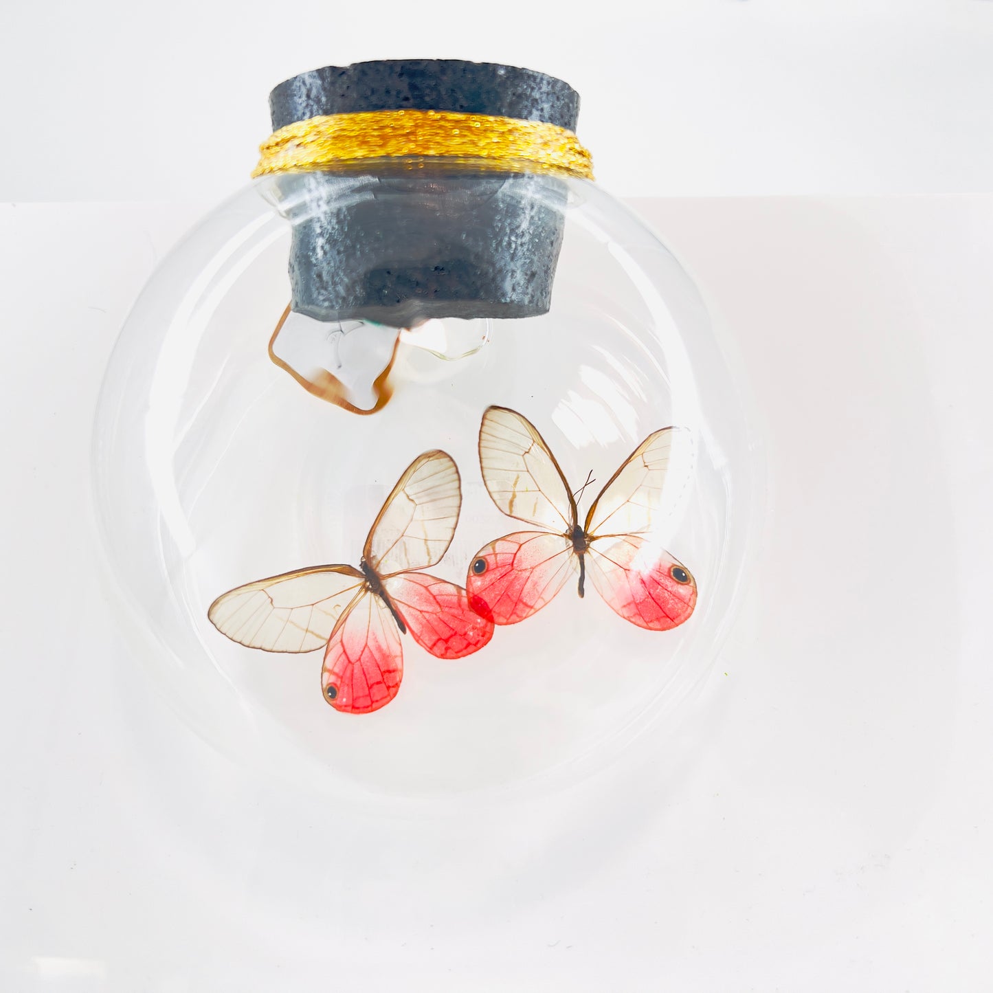 Droplet | Pink Glasswing x2 | Pink Translucent | Tabletop or Wall Hanging Display (Copy)