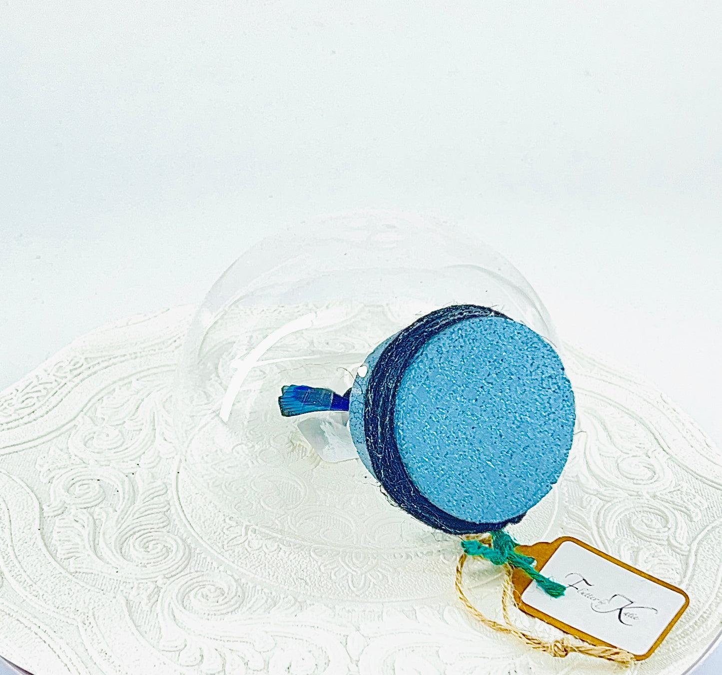 Droplet | Blue Glory Butterfly | Dark Blue Metallic Green | Tabletop or Wall Hanging Display