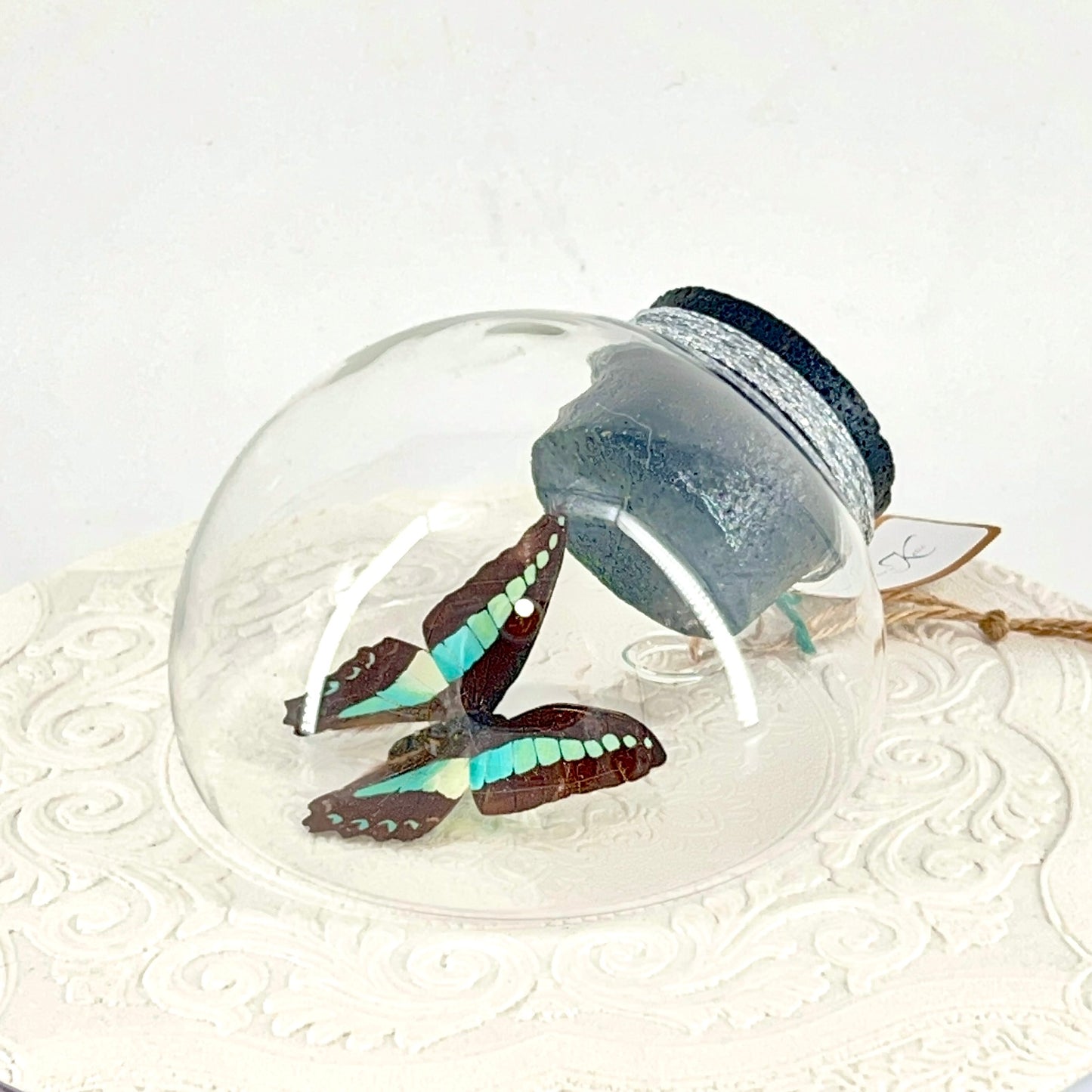 Droplet | Blue Triangle | Light Blue Black | Tabletop or Wall Hanging Display