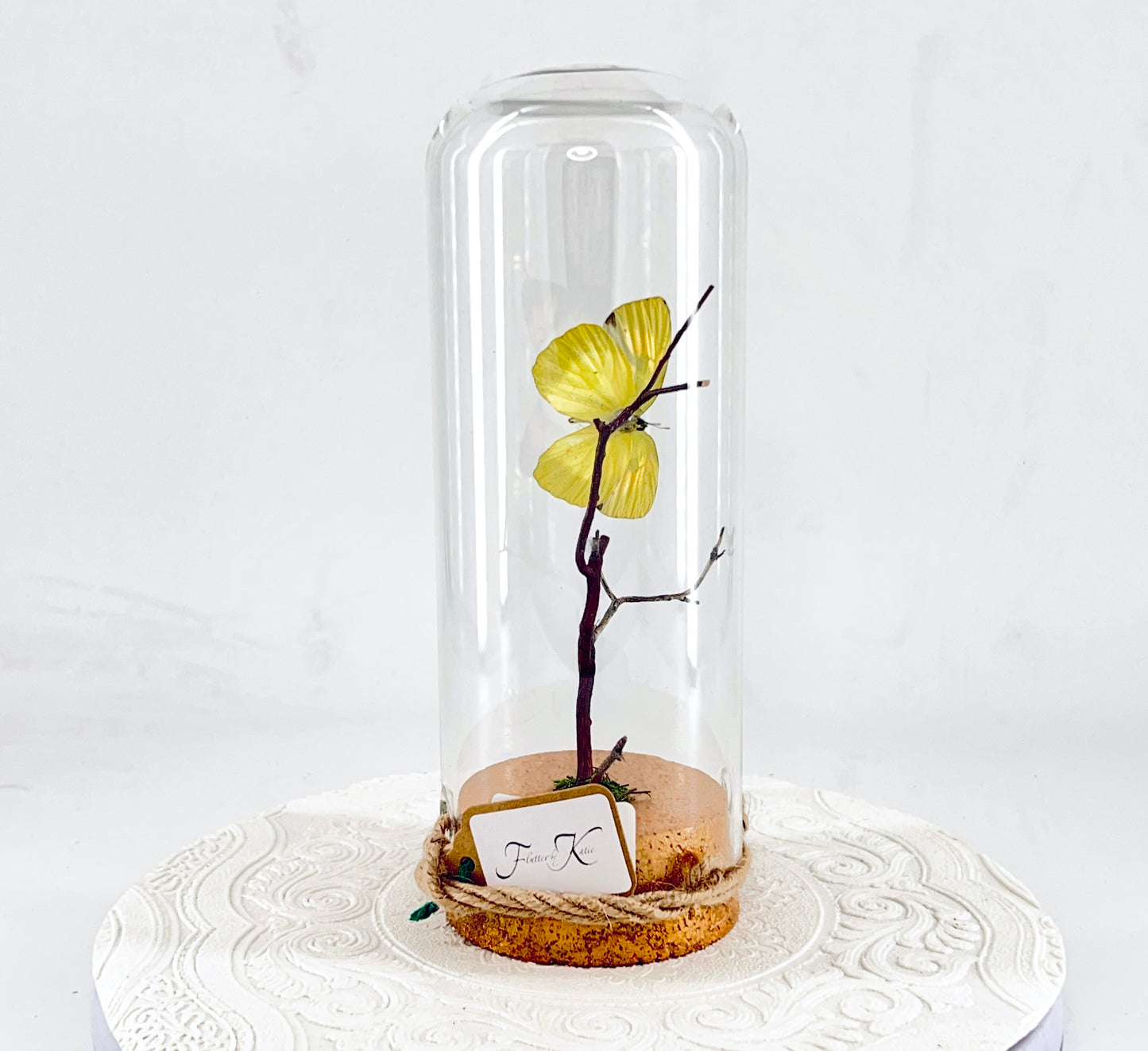 Pendant | Yellow Orange Tip Butterfly | Yellow Orange Black | Tabletop or Hanging Display
