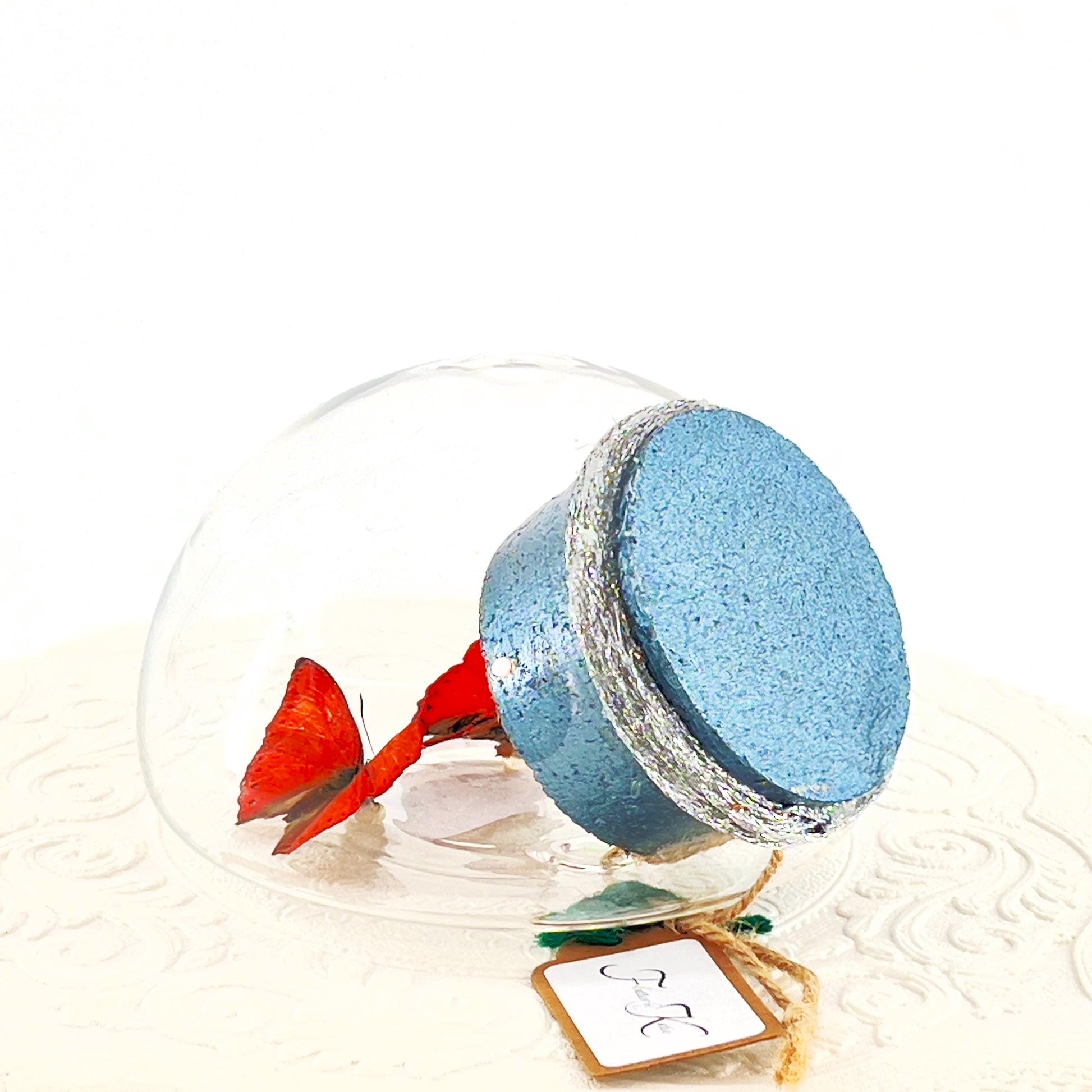 Droplet | Tabletop Wall Hanging | Double Red Glider | Africa | Flutter by Katie | Butterfly Sculpture Art | Butterfly Display | Glass Bubble