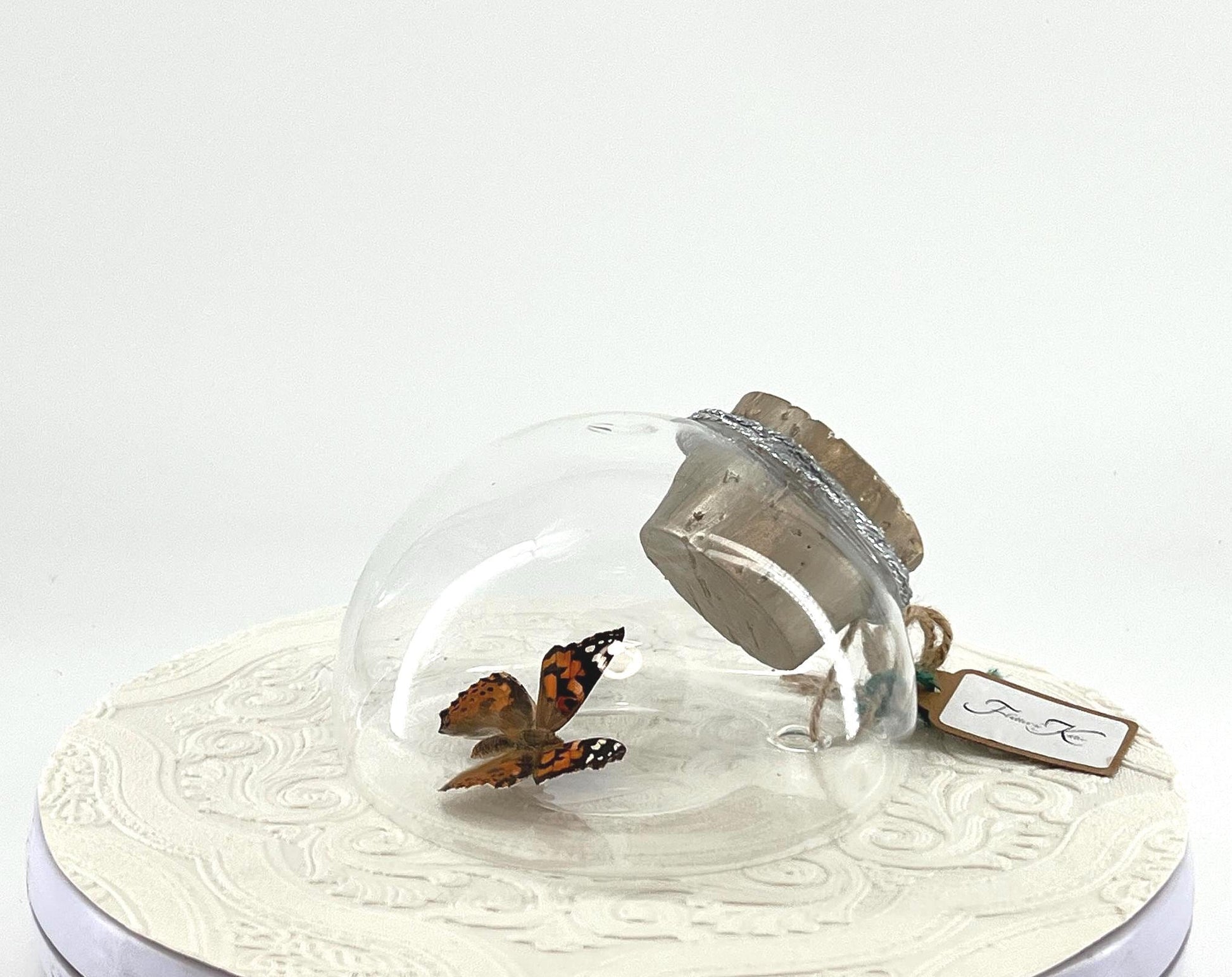 Droplet Tabletop Wall Hanging Painted Lady | Orange White Brown | Flutter by Katie | Handmade Butterfly Sculpture Art | HomeDecor | New York