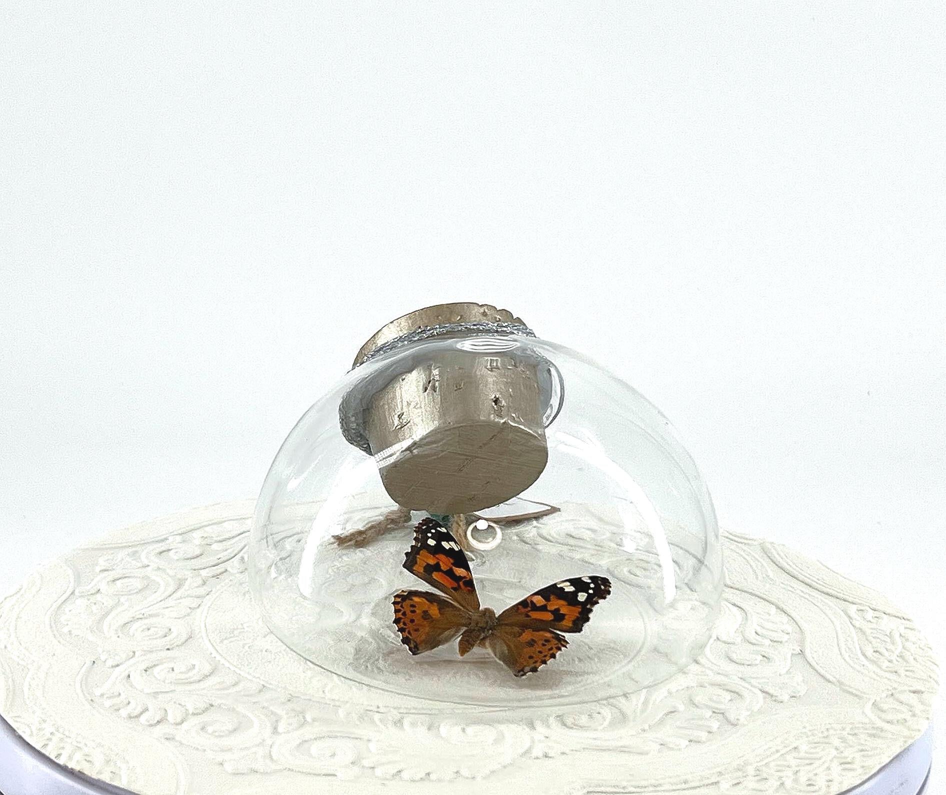Droplet Tabletop Wall Hanging Painted Lady | Orange White Brown | Flutter by Katie | Handmade Butterfly Sculpture Art | HomeDecor | New York