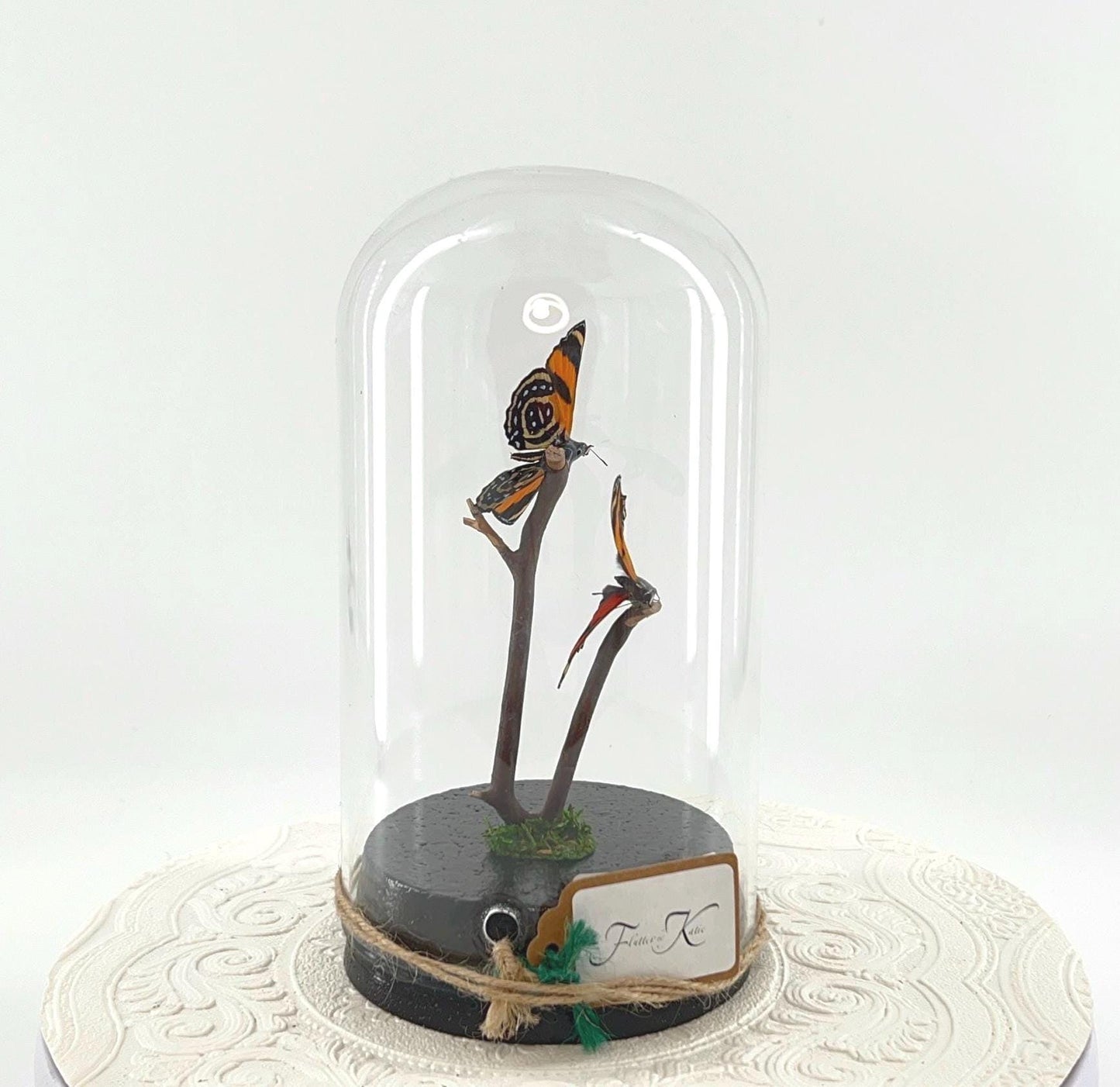 Large Pendant | Centerpiece | Double Cynosura Numberwing | Red Black | Flutter by Katie | Butterfly Sculpture Art | South America