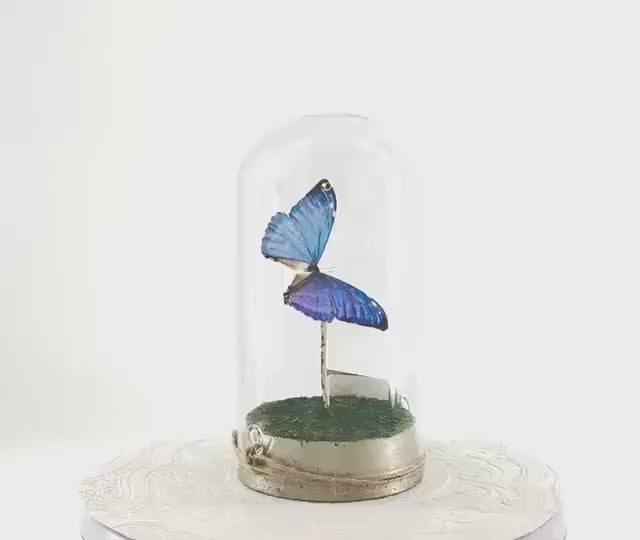 Large Pendant | Zephyritis Morpho | Blue | Flutter by Katie | Butterfly Sculpture Art | Handmade | Butterfly Display Home Decor | Bolivia
